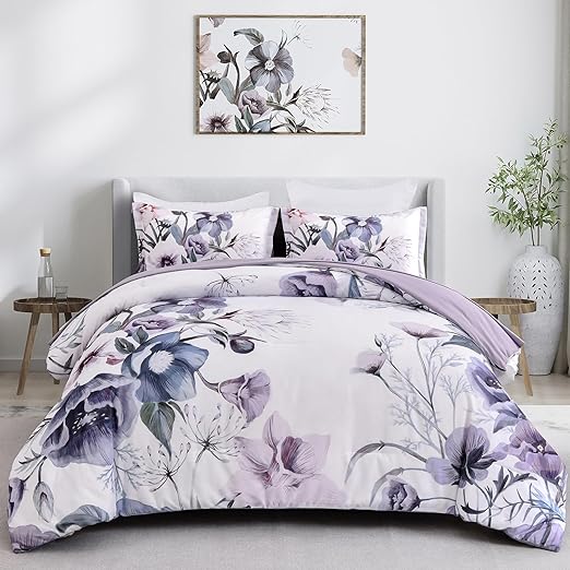 7 Pieces Bed in a Bag Embroidery Floral Comforter