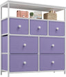 Dresser for Bedroom with 7 Drawers and 2 Shelves TV Stand Dresser with Wooden