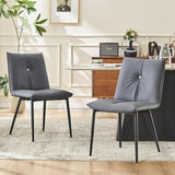 Dining Chairs Set of 2,Faux Leather Upholstered Chairs with Metal Feet