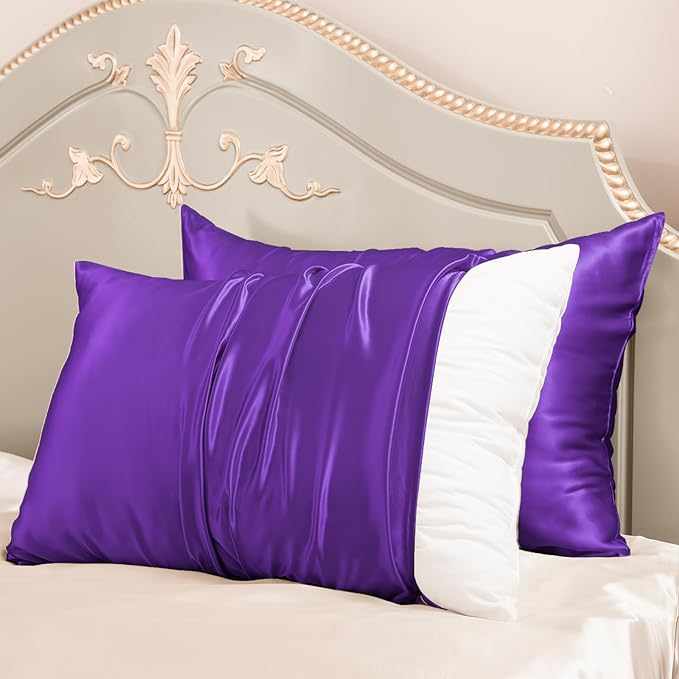 100% Pure Mulberry Silk Pillowcase for Hair and Skin - Allergen Resistant Dual Sides