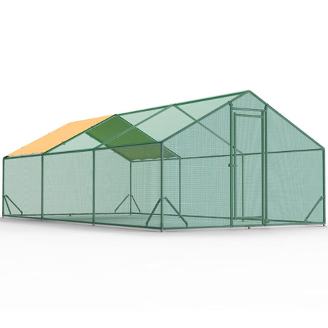 Quictent XL walk-in metal chicken coop with galvanized frame and UV tarp