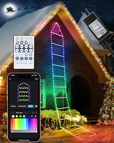 LED Christmas Lights - 10ft Christmas Decorative Ladder