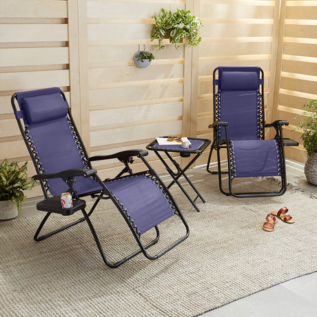 Reclined Position View of Zero Gravity Chair – Blue
