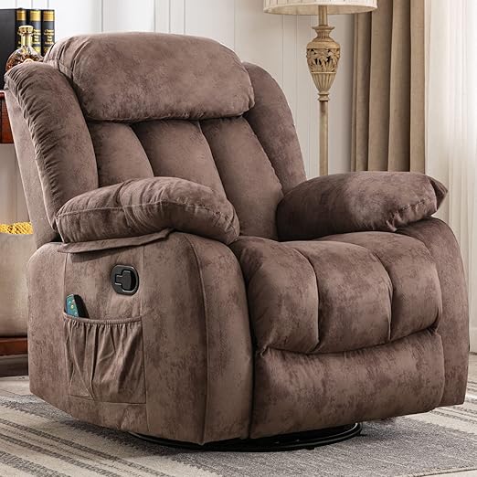 Recliner Chair with Heat and Remote Control dark brown