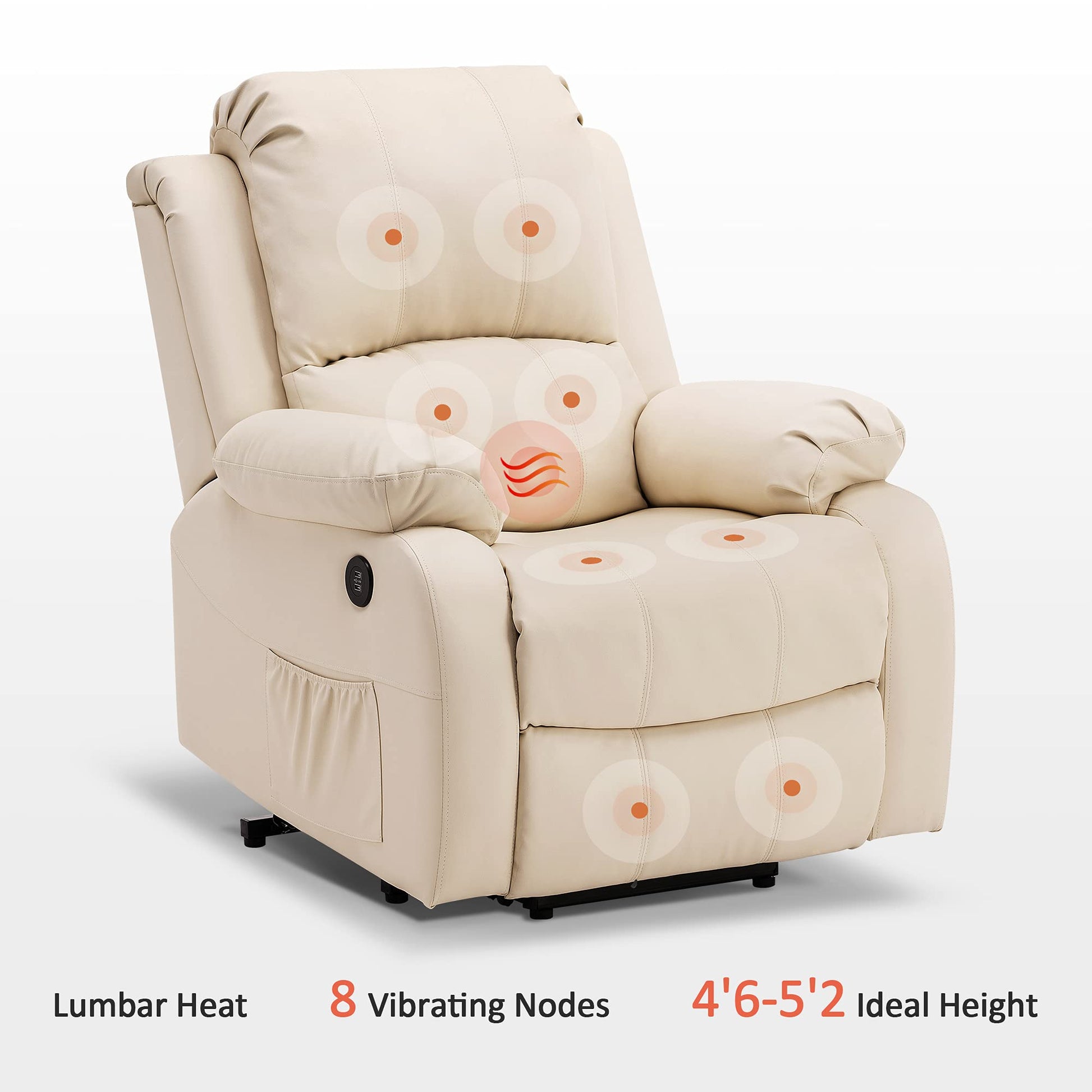 Recliner Chair with Shorter Backrest for Petite Users