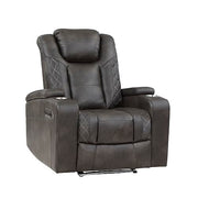 Recliner Chair with Storage Arms, USB Charging & LED Base Lighting