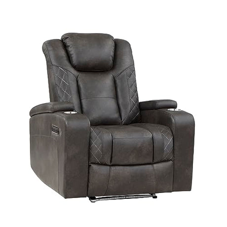 Recliner Chair with Storage Arms, USB Charging & LED Base Lighting