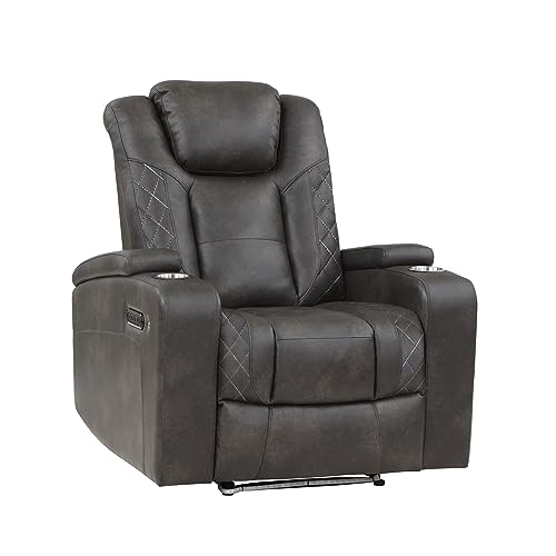 Recliner Chair with Storage Arms, USB Charging & LED Base Lighting
