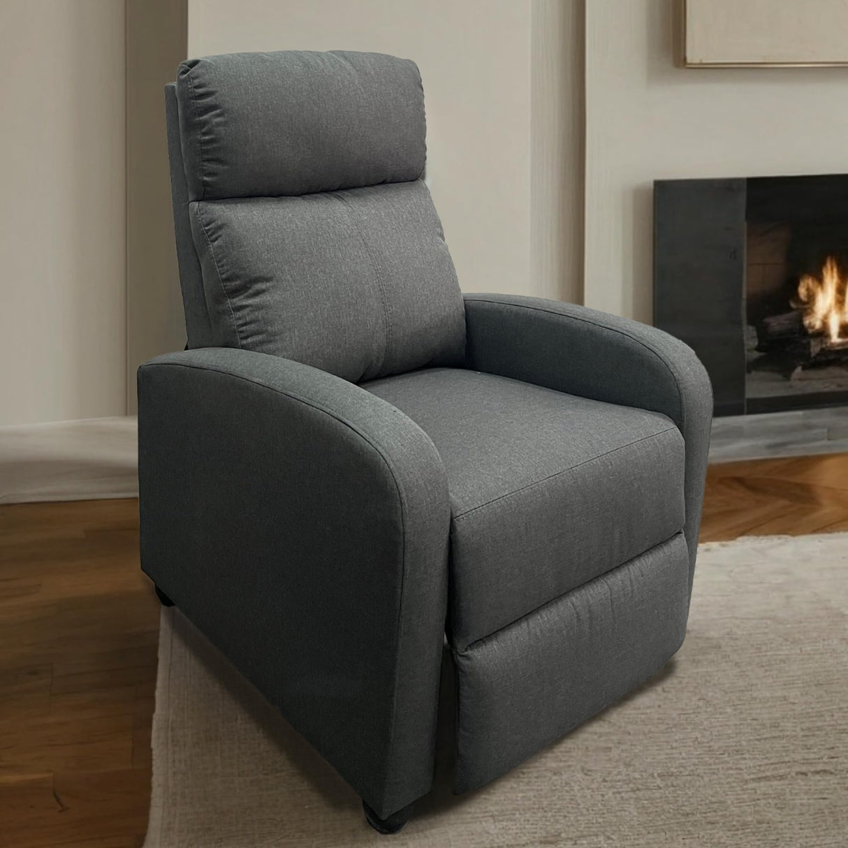 Reclining Fabric Chair with Adjustable Back and Footrest
