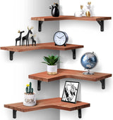 Floating Corner Shelves for Wall Décor Storage, Wall Shelves Set of 4