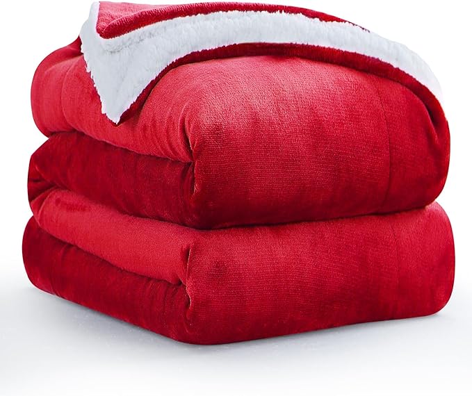 Warm Throw Blanket King - Thick Sherpa Flannel Reversible Blanket