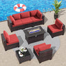 Outdoor Patio Furniture Set with Propane Fire Pit Table