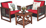 3 Pieces Patio Wicker Furniture Set