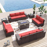 11 Pieces Patio Furniture Set with 2 Swivel Chairs Patio Furniture Outdoor Sectional Sofas