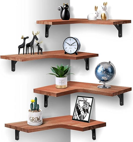 Floating Corner Shelves for Wall Décor Storage