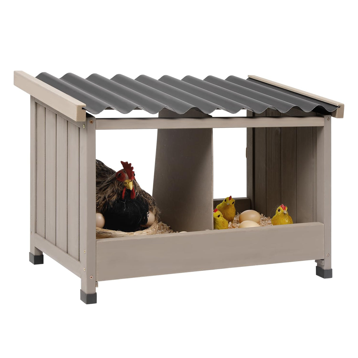 Removable divider nesting box for hens with wall-mount option