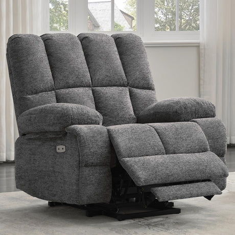 RestEase XL power lift recliner in sandy beige with extended footrest

