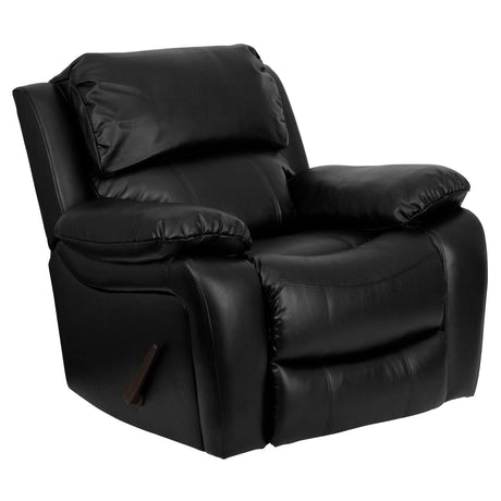 RockPort LeatherSoft Rocker Recliner in Black
