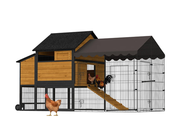 RollNest Duo portable chicken coop with wheels and two-tier wood/iron frame