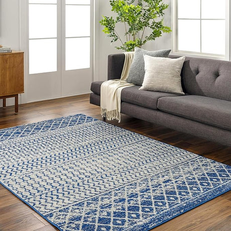 Chester Boho Moroccan Area Rug,3'11" x 5'7",Grey