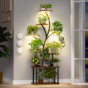 Rust-resistant curved plant rack for space-saving indoor gardening