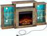 Fireplace TV Stand with LED Lights and Power Outlets