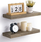 Floating Shelves Wall Mounted Set of 2 - Handcrafted European Pine Natural Rustic