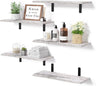 Floating Shelves for Wall Decor Storage, Dark Brown Wall Mounted Shelves Set of 5