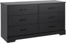 Gray Double Dresser for Bedroom 6 Drawer Wide Chest