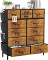 Chest of Drawers for Bedroom, PU Dresser Drawers with Side Pockets