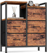 Dresser for Bedroom with 5 Fabric Drawers, Small Chest Organizer Unit