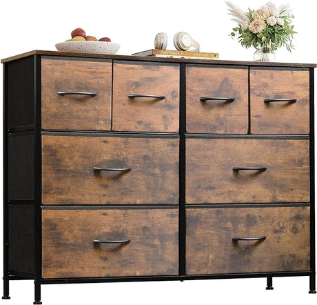 Dresser for Bedroom with 8 Drawers, Wide Fabric Dresser for Storage and Organization