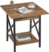 End Table 24'' Industrial Design Side Table with Storage Shelf for Living Room