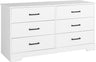 Gray Double Dresser for Bedroom 6 Drawer Wide Chest