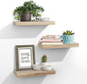 Floating Shelves, Stylish Rustic Wooden Wall Shelves with Invisible Brackets, Versatile