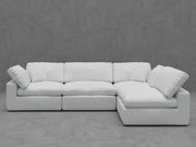 4-Piece Modular Sectional with Armless Chaise - Premium Down-Blend Comfort