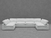 6-Piece Modular Sectional Sofa - U-Shape Configuration with Down-Blend Cushions