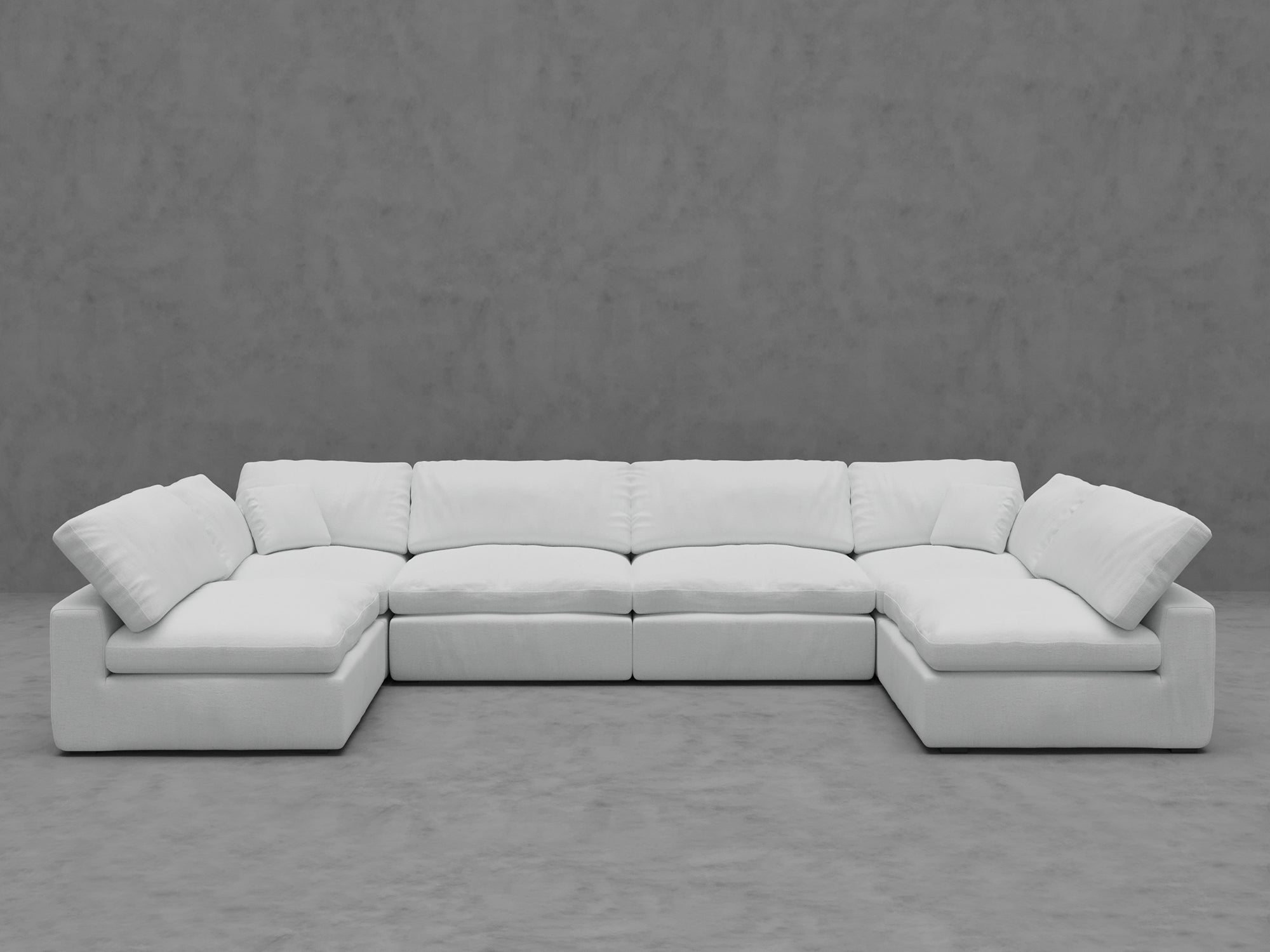6-Piece Modular Sectional Sofa - U-Shape Configuration with Down-Blend Cushions