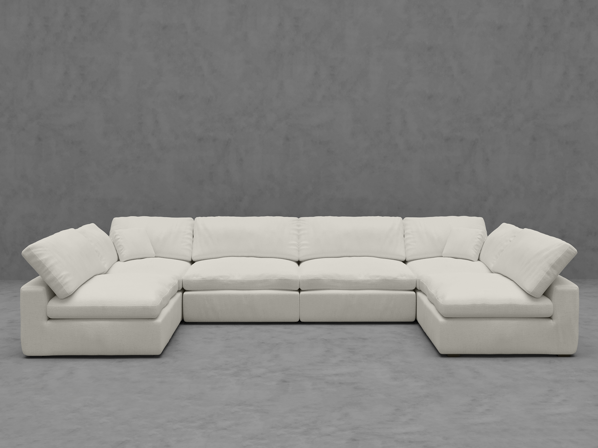 6-Piece Modular Sectional Sofa - U-Shape Configuration with Down-Blend Cushions