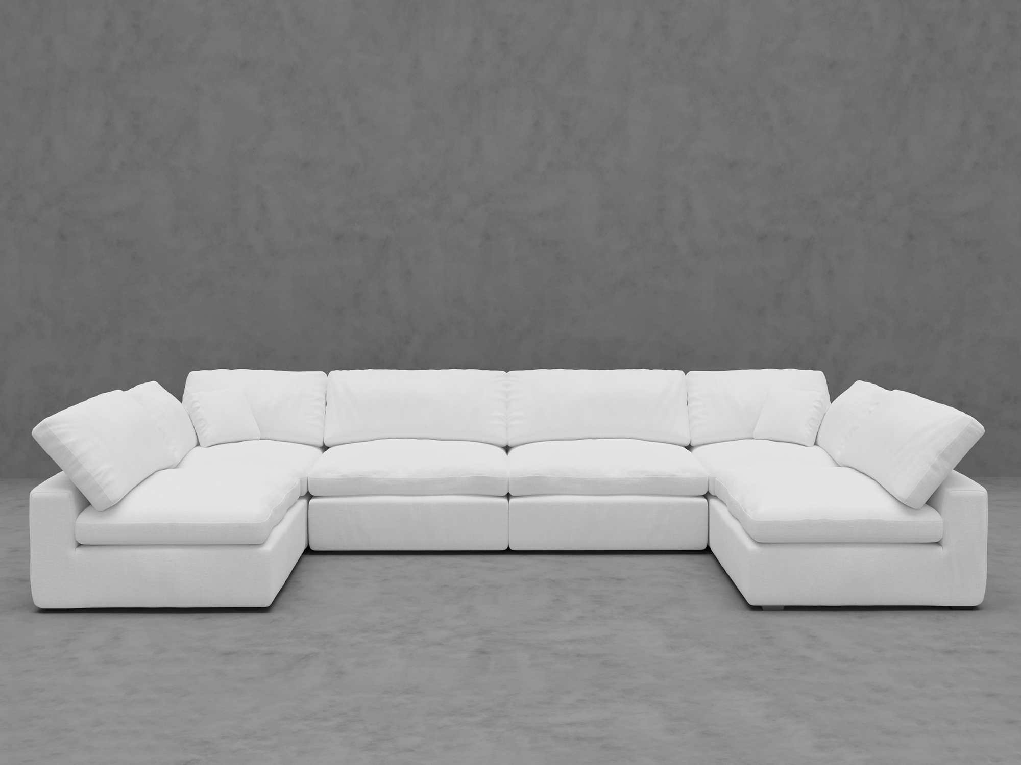 6-Piece Modular Sectional Sofa - U-Shape Configuration with Down-Blend Cushions