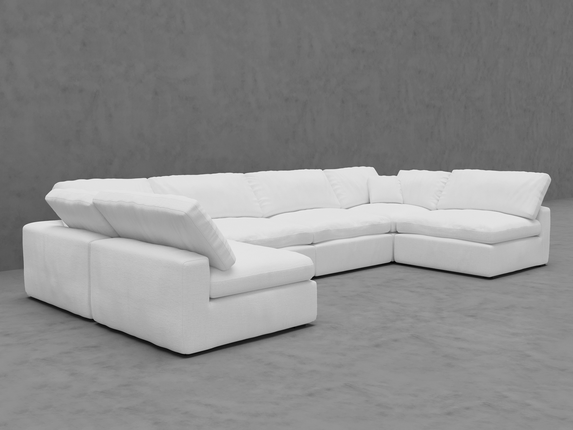 6-Piece Modular Sectional Sofa - U-Shape Configuration with Down-Blend Cushions