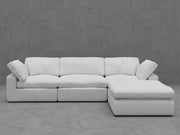 4-Piece Modular Sectional Sofa with Ottoman - Down-Blend Cushions & Easy-Clean Fabric
