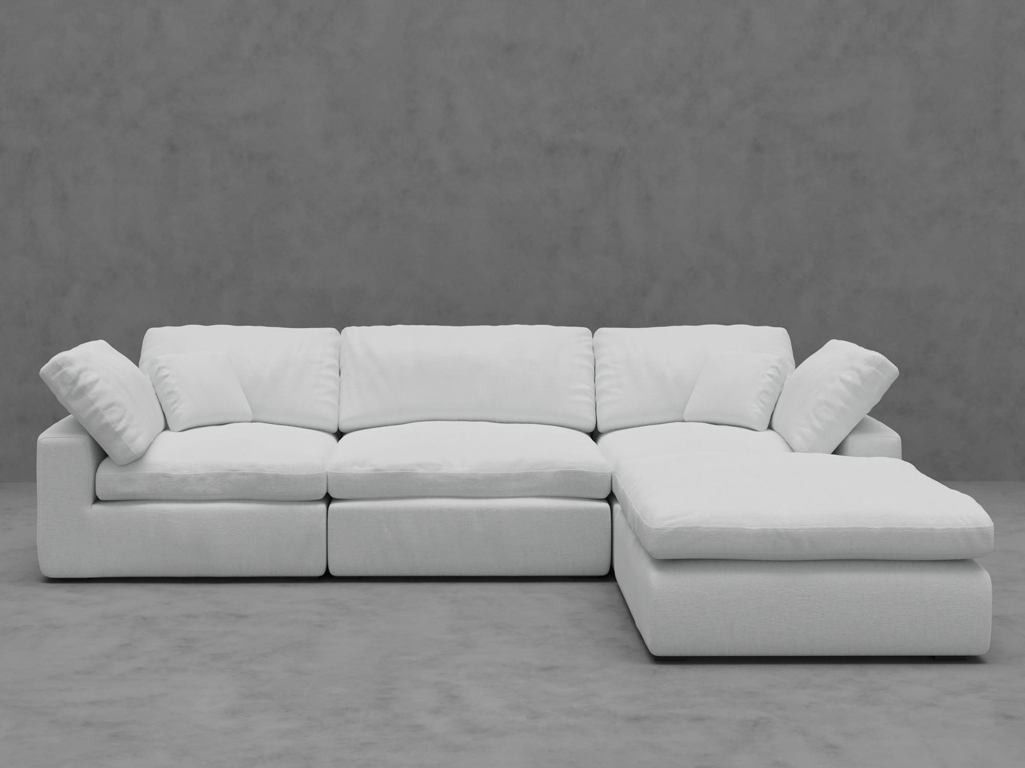 4-Piece Modular Sectional Sofa with Ottoman - Down-Blend Cushions & Easy-Clean Fabric