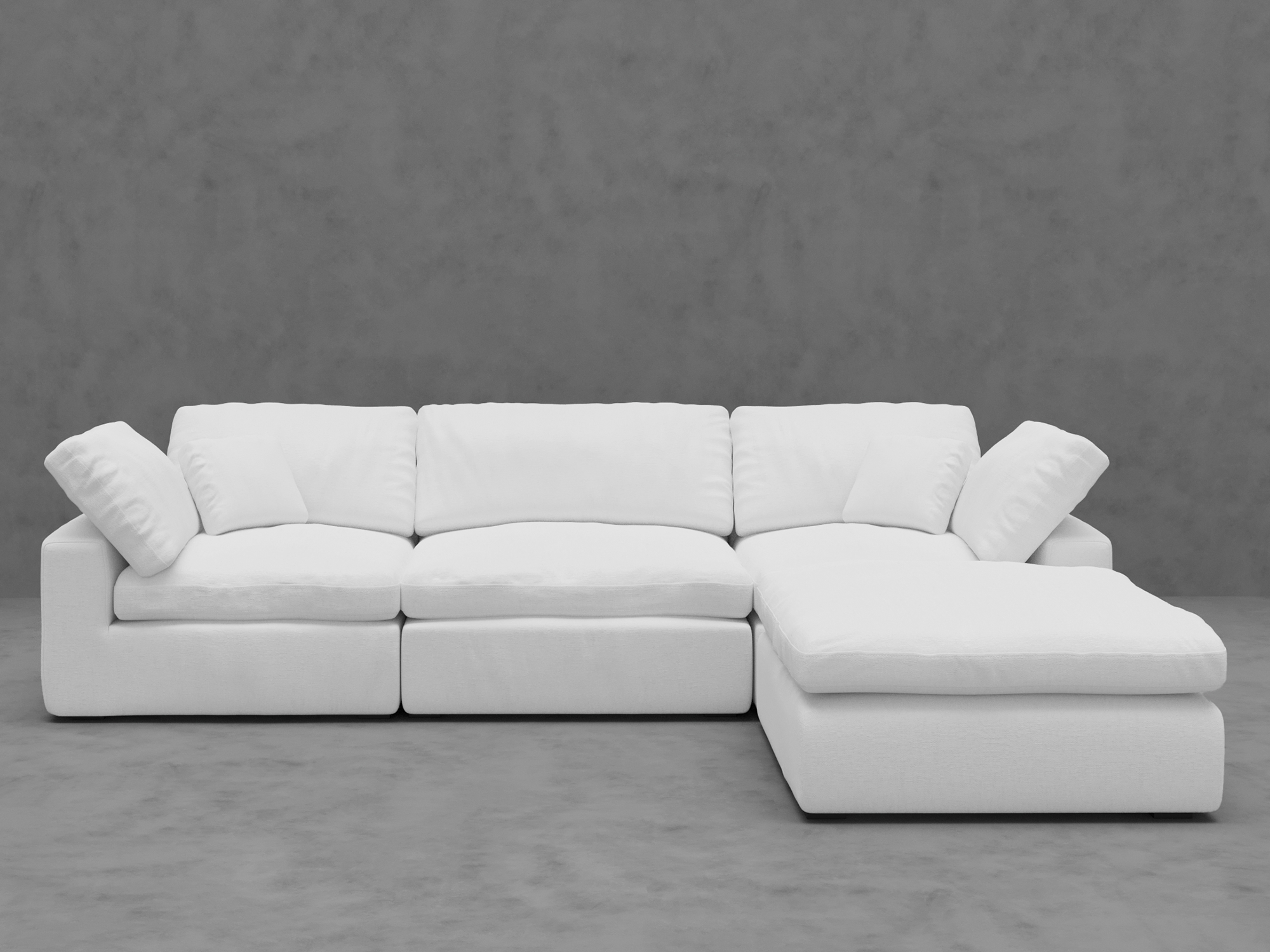 4-Piece Modular Sectional Sofa with Ottoman - Down-Blend Cushions & Easy-Clean Fabric