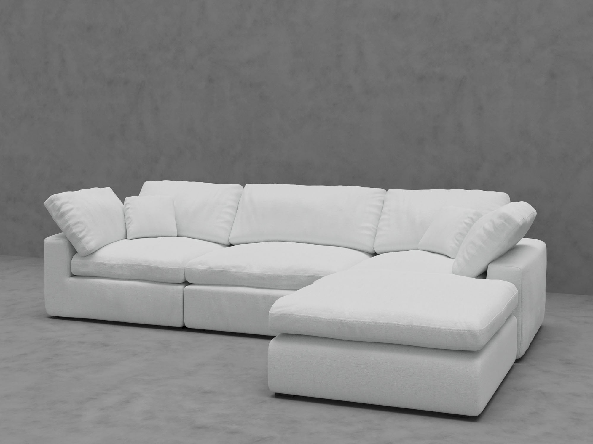 4-Piece Modular Sectional Sofa with Ottoman - Down-Blend Cushions & Easy-Clean Fabric