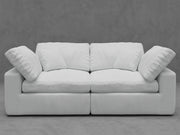 2-Piece Modular Loveseat with Down-Blend Cushions - Moisture-Repellent Fabric