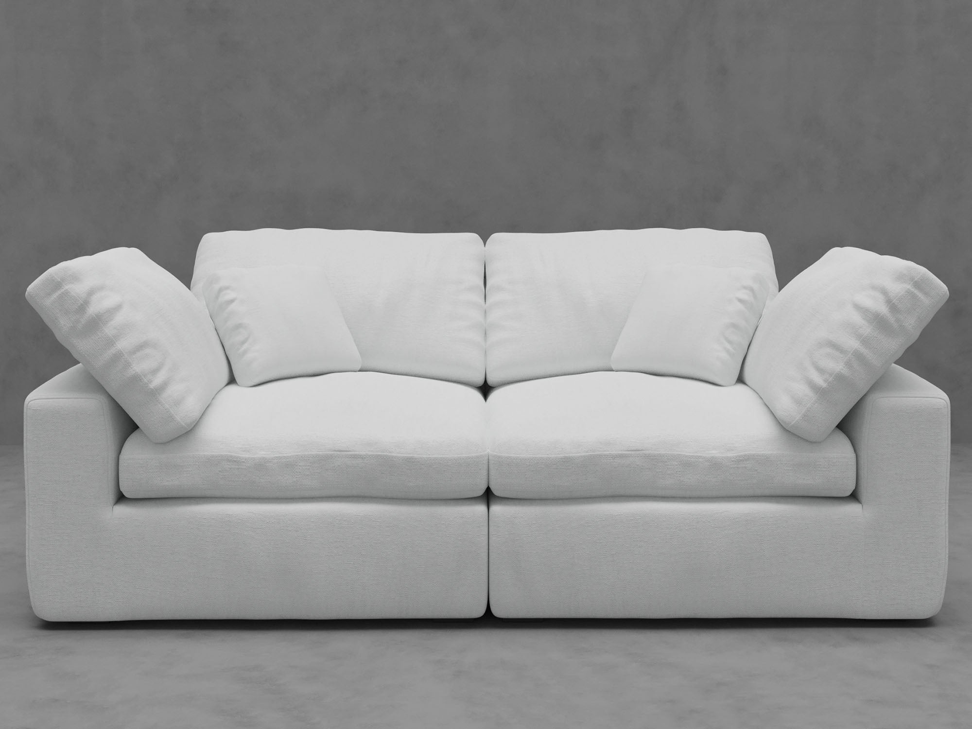 2-Piece Modular Loveseat with Down-Blend Cushions - Moisture-Repellent Fabric