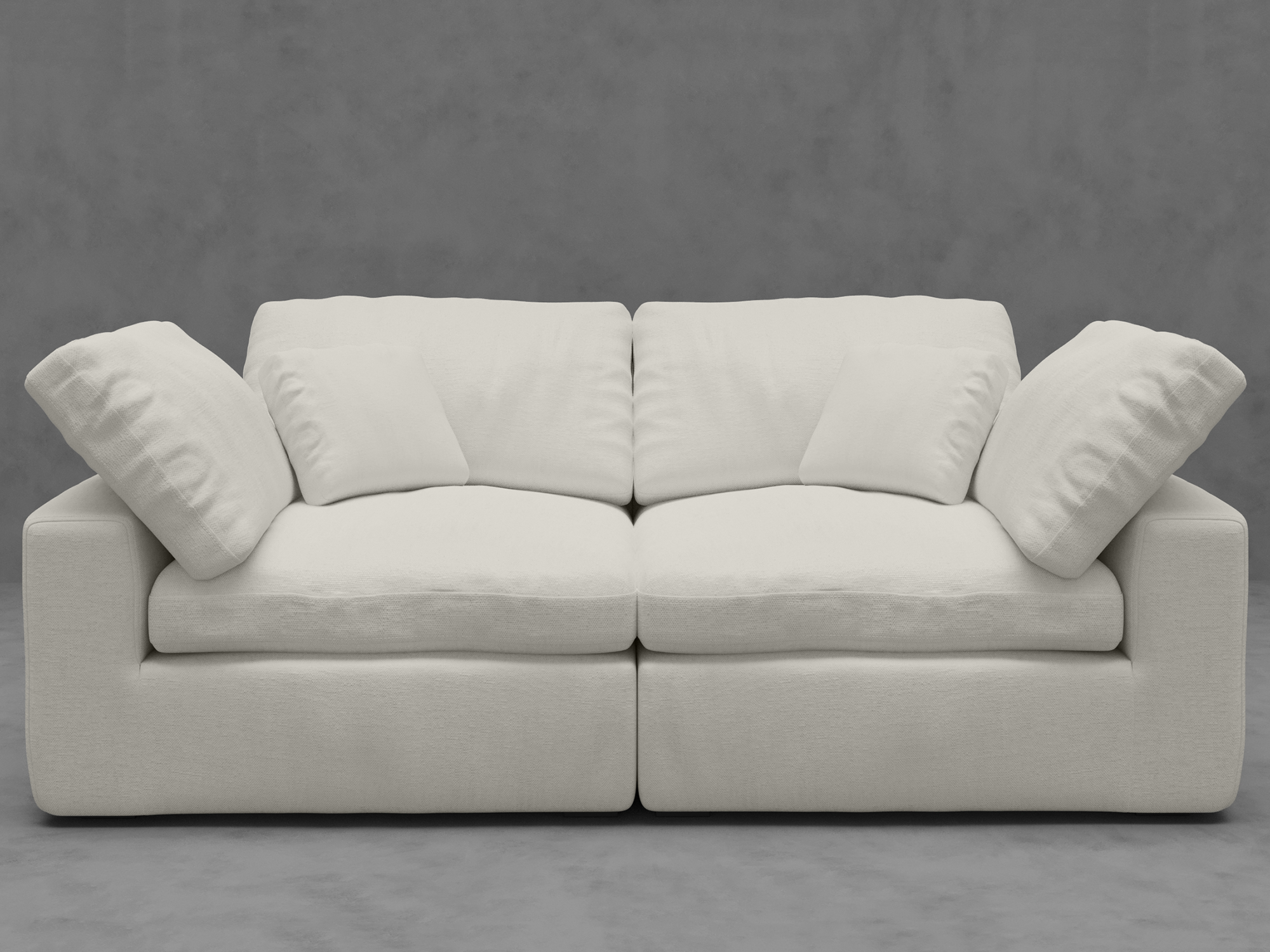 2-Piece Modular Loveseat with Down-Blend Cushions - Moisture-Repellent Fabric