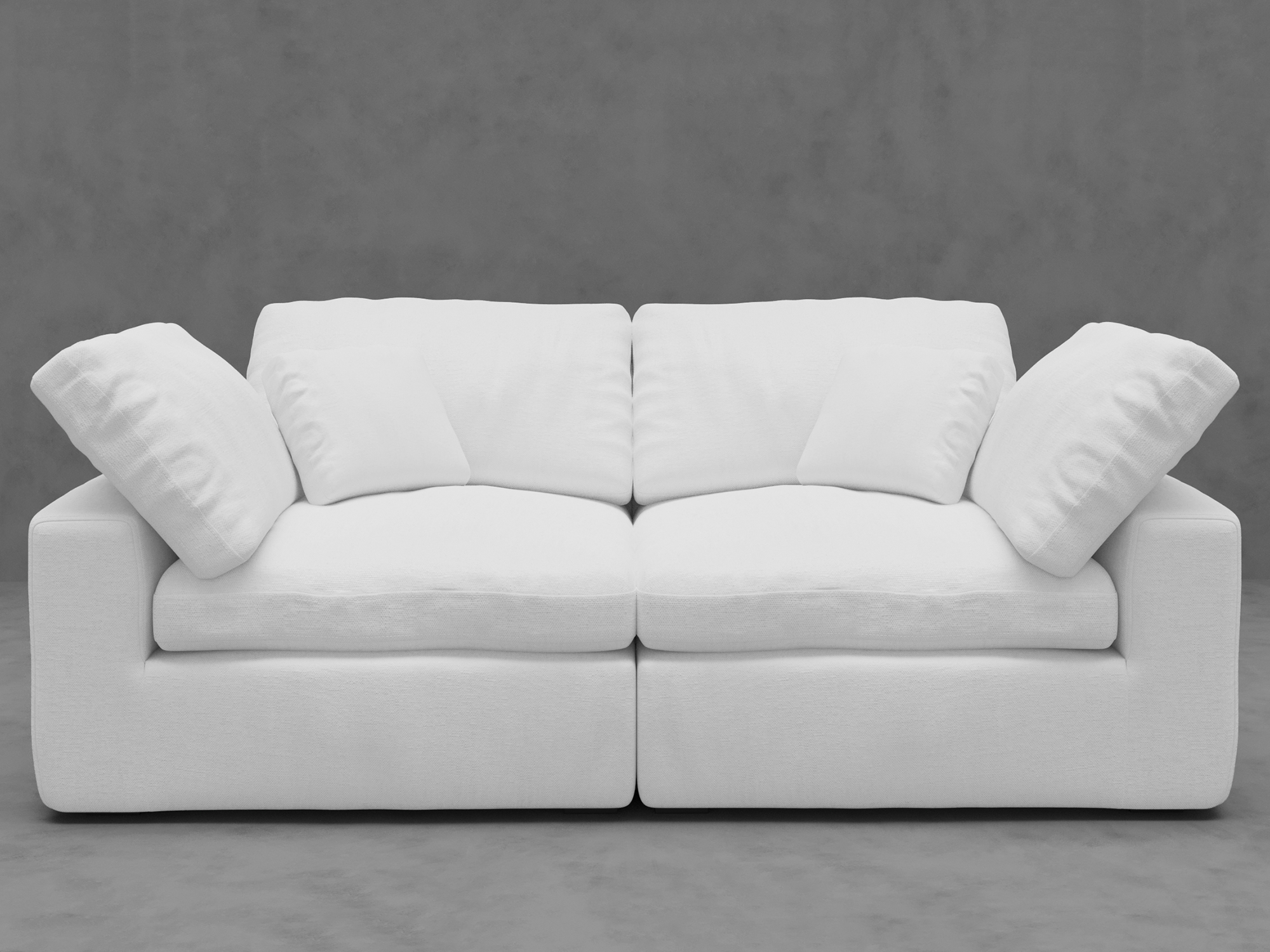 2-Piece Modular Loveseat with Down-Blend Cushions - Moisture-Repellent Fabric