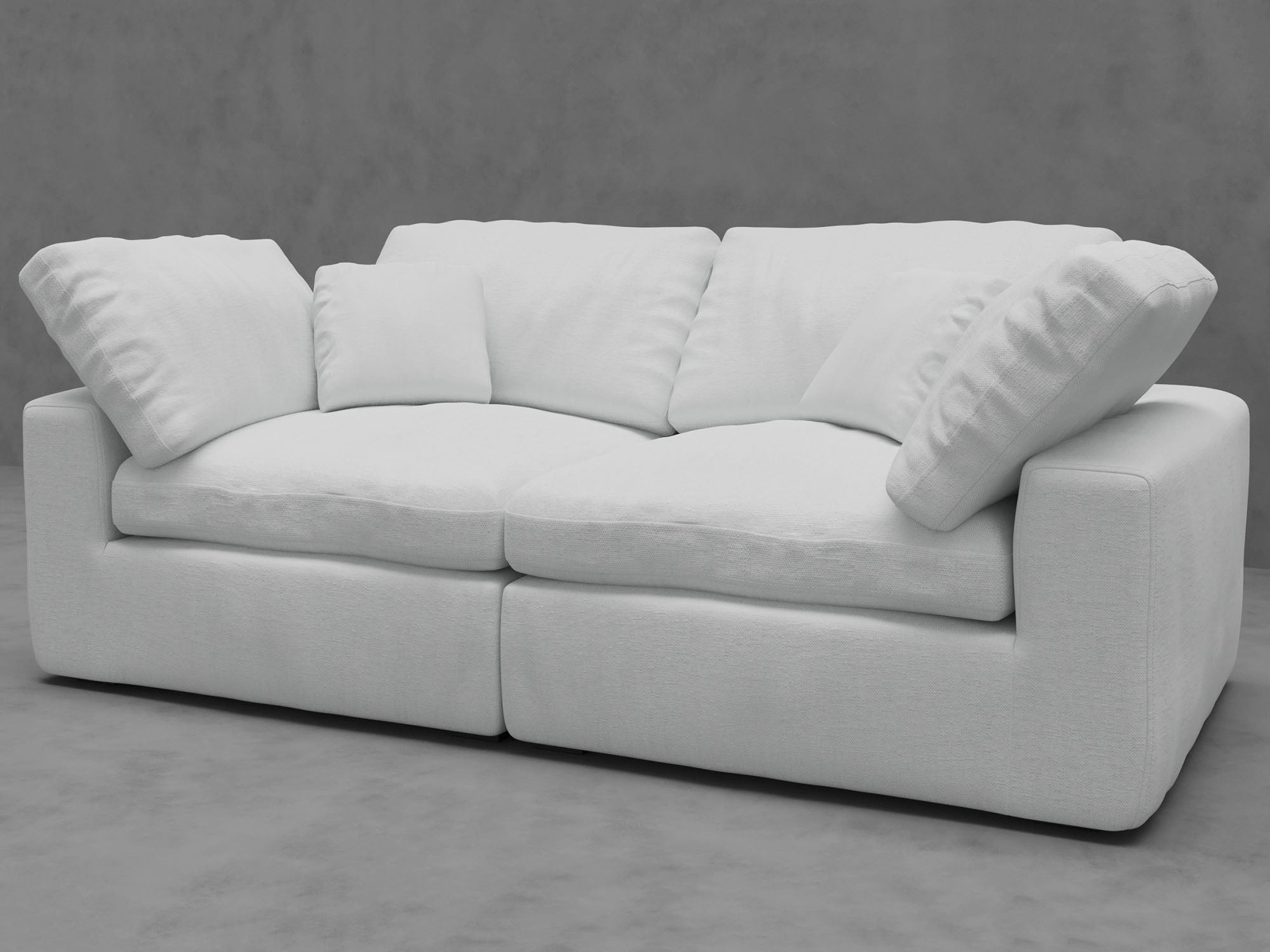 2-Piece Modular Loveseat with Down-Blend Cushions - Moisture-Repellent Fabric